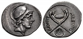 Moneyer issues of Imperatorial Rome. Albinus Bruti f. 48 BC. AR Denarius (20mm, 3.97 g, 1h). Rome mint.