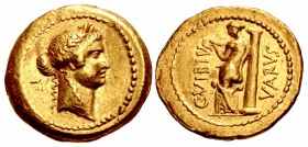 Moneyer issues of Imperatorial Rome. C. Vibius Varus. 42 BC. AV Aureus (21mm, 7.98 g, 6h). Rome mint.