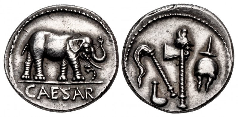 The Caesarians. Julius Caesar. April-August 49 BC. AR Denarius (17.5mm, 3.92 g, ...