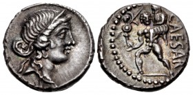 The Caesarians. Julius Caesar. Late 48-47 BC. AR Denarius (16.5mm, 3.85 g, 6h). Military mint traveling with Caesar in North Africa.