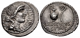 The Republicans. C. Cassius Longinus. Spring 42 BC. AR Denarius (18.5mm, 3.57 g, 6h). Military mint, probably at Smyrna; P. Lentulus Spinther, legate.