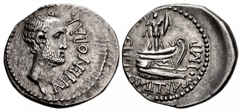 The Republicans. Cn. Domitius L.f. Ahenobarbus. 41-40 BC. AR Denarius (20mm, 3.8...