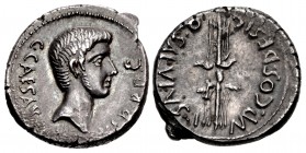 The Triumvirs. Octavian. Early 40 BC. AR Denarius (17mm, 4.16 g, 10h). Military mint traveling with Octavian in Italy. Q. Salvius, moneyer.