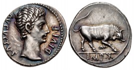 Augustus. 27 BC-AD 14. AR Denarius (18.5mm, 3.87 g, 5h). Lugdunum (Lyon) mint. Struck 15 BC.