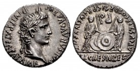 Augustus. 27 BC-AD 14. AR Denarius (19mm, 3.90 g, 11h). Lugdunum (Lyon) mint. Struck 2 BC-AD 12.