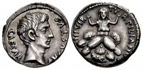 Augustus. 27 BC-AD 14. AR Denarius (19mm, 3.83 g, 12h). Rome mint; P. Petronius Turpilianus, moneyer. Struck 19 BC.