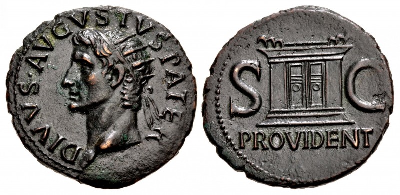 Divus Augustus. Died AD 14. Æ As (29mm, 9.87 g, 6h). Rome mint. Struck under Tib...