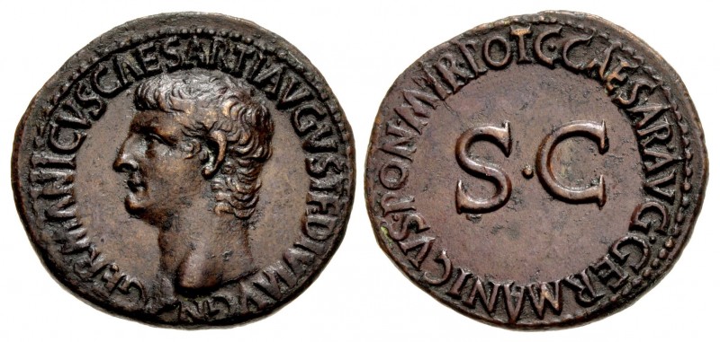 Germanicus. Died AD 19. Æ As (28.5mm, 11.12 g, 6h). Rome mint. Struck under Gaiu...