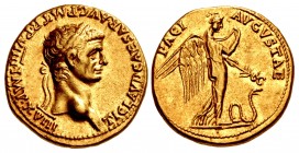 Claudius. AD 41-54. AV Aureus (19mm, 7.82 g, 5h). Lugdunum (Lyon) mint. Struck AD 49-50.