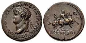 Nero. AD 54-68. Æ Sestertius (34.5mm, 26.68 g, 7h). Lugdunum (Lyon) mint. Struck circa AD 66.