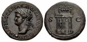 Nero. AD 54-68. Æ Sestertius (36mm, 24.78 g, 7h). Lugdunum (Lyon) mint. Struck circa AD 66.