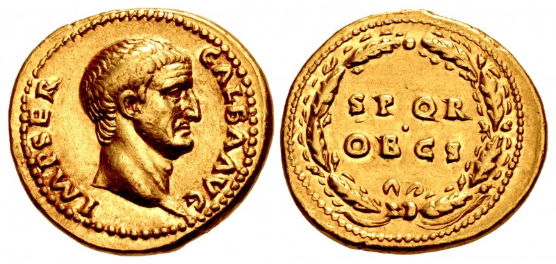 Galba. AD 68-69. AV Aureus (19mm, 7.26 g, 6h). Rome mint. Struck circa July AD 6...