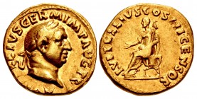 Vitellius, with Vitellius the Elder. AD 69. AV Aureus (19mm, 7.20 g, 6h). Rome mint. Struck circa late April-20 December.