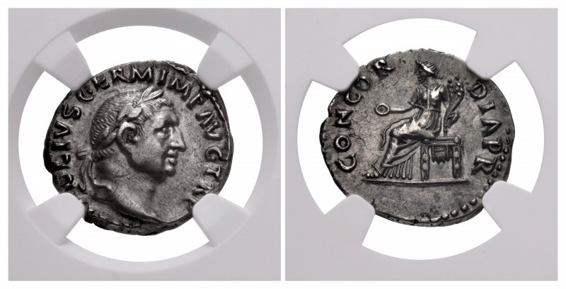 Vitellius. AD 69. AR Denarius (19mm, 3.46 g, 6h). Rome mint. Struck circa late A...