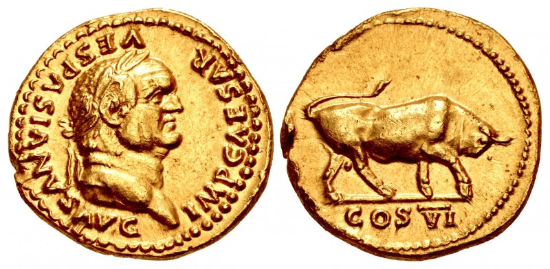Vespasian. AD 69-79. AV Aureus (19.5mm, 7.37 g, 6h). Rome mint. Struck AD 75. IM...