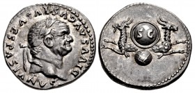 Divus Vespasian. Died AD 79. AR Denarius (17.5mm, 3.56 g, 6h). Rome mint. Struck under Titus, AD 80-81.