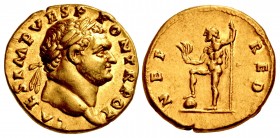 Titus. As Caesar, AD 69-79. AV Aureus (18.5mm, 7.37 g, 6h). Rome mint. Struck under Vespasian, AD 72-73.