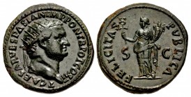 Titus. As Caesar, AD 69-79. Æ Dupondius (26mm, 12.49 g, 6h). Rome mint. Struck under Vespasian, AD 72.