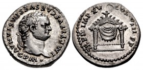 Titus. AD 79-81. AR Denarius (18mm, 3.56 g, 6h). Rome mint. Struck 1 January-30 June AD 80.