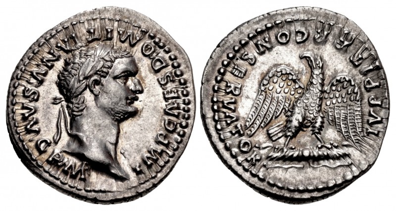 Domitian. AD 81-96. AR Denarius (19mm, 3.46 g, 6h). Rome mint. Struck AD 82-83. ...