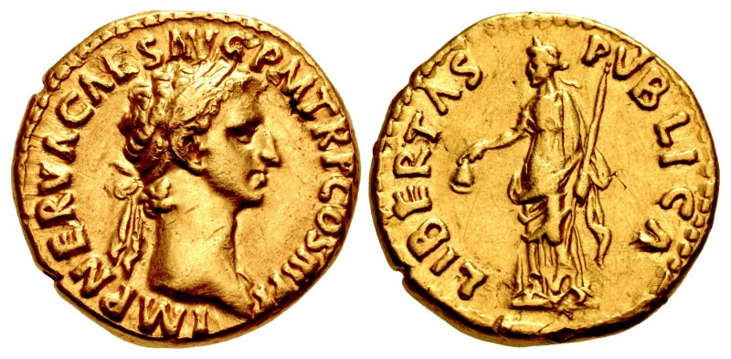 Nerva. AD 96-98. AV Aureus (18mm, 7.53 g, 6h). Rome mint. Struck AD 97. IMP NERV...