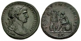 Trajan. AD 98-117. Æ Sestertius (32mm, 24.86 g, 6h). “Dacia Capta” commemorative. Rome mint. Struck circa AD 108-109/110.