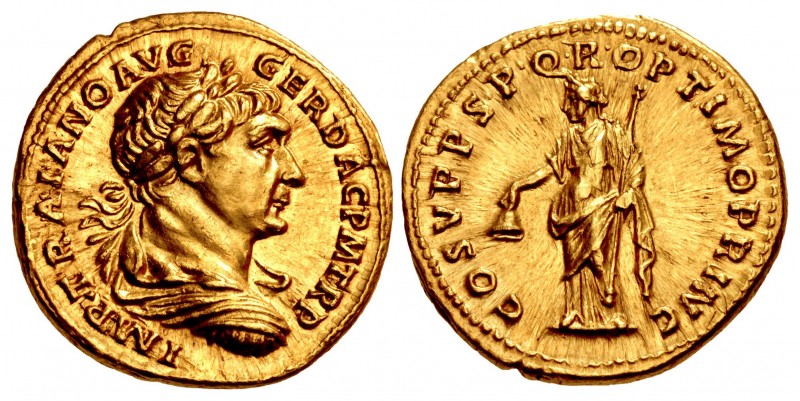 Trajan. AD 98-117. AV Aureus (19mm, 7.26 g, 6h). Rome mint. Struck circa AD 108-...