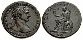 Trajan. AD 98-117. Æ Sestertius (33mm, 26.59 g, 6h). Rome mint. Struck circa AD 108-109/110.