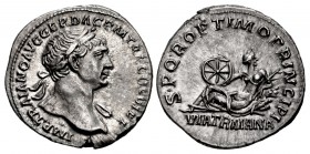 Trajan. AD 98-117. AR Denarius (19mm, 3.29 g, 7h). Rome mint. Struck circa AD 112-113.