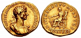 Hadrian. AD 117-138. AV Aureus (19.5mm, 7.37 g, 6h). Rome mint. Group 2, AD 117.