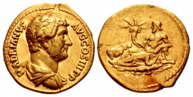 Hadrian. AD 117-138. AV Aureus (19mm, 7.27 g, 6h). “Travel series” issue. Rome mint. Group 9, circa AD 130.
