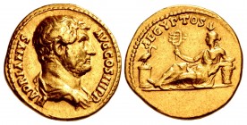 Hadrian. AD 117-138. AV Aureus (19.5mm, 7.20 g, 6h). “Travel series” issue. Rome mint. Group 10, circa AD 130-133.