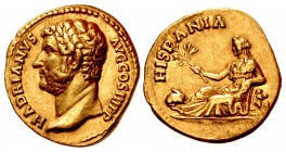 Hadrian. AD 117-138. AV Aureus (19mm, 7.00 g, 6h). “Travel series” issue. Rome mint. Group 10, circa AD 130-133.