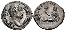 Hadrian. AD 117-138. AR Denarius (19mm, 3.25 g, 6h). “Travel series” issue. Rome mint. Group 10, circa AD 130-133.