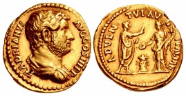 Hadrian. AD 117-138. AV Aureus (19mm, 7.17 g, 6h). “Travel series” issue. Rome mint. Group 10, circa AD 130-133.