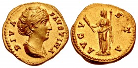 Diva Faustina Senior. Died AD 140/1. AV Aureus (19.5mm, 7.14 g, 6h). Rome mint. Struck under Antoninus Pius, circa AD 146-161.