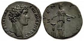 Marcus Aurelius. As Caesar, AD 139-161. Sestertius (30.5mm, 24.47 g, 12h). Rome mint. Struck under Antoninus Pius, AD 140-144.