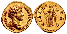 Marcus Aurelius. As Caesar, AD 139-161. AV Aureus (19.5mm, 7.28 g, 6h). Rome mint. Struck under Antoninus Pius, AD 145-147.