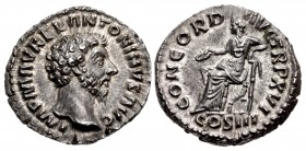 Marcus Aurelius. AD 161-180. AR Denarius (18mm, 3.44 g, 12h). Rome mint. Struck AD 162.