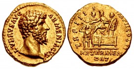 Lucius Verus. AD 161-169. AV Aureus (18mm, 7.28 g, 6h). Rome mint. Struck AD 164.