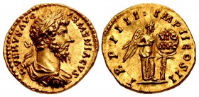 Lucius Verus. AD 161-169. AV Aureus (19mm, 7.24 g, 6h). Rome mint. Struck AD 164.