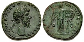 Lucius Verus. AD 161-169. Æ Sestertius (31mm, 29.23 g, 12h). Rome mint. Struck AD 166.