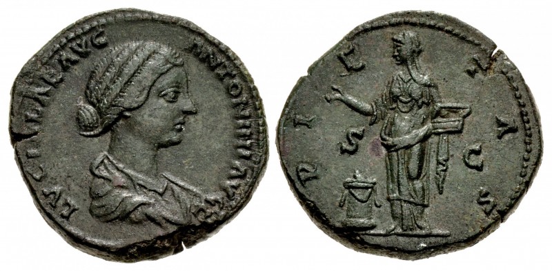 Lucilla. Augusta, AD 164-182. Æ Sestertius (31mm, 23.91 g, 5h). Rome mint. Struc...