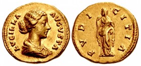 Lucilla. Augusta, AD 164-182. AV Aureus (20mm, 7.23 g, 12h). Rome mint. Struck under Marcus Aurelius and Lucius Verus, mid AD 164.