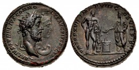 Commodus. AD 177-192. Bimetallic Medallion (40mm, 69.15 g, 12h). Rome mint. Struck AD 191-192.