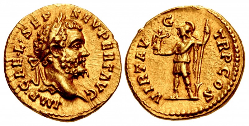 Septimius Severus. AD 193-211. AV Aureus (20mm, 7.32 g, 12h). Rome mint. Struck ...