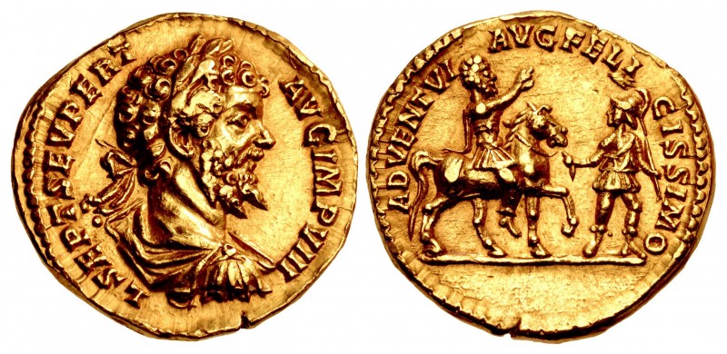 Septimius Severus. AD 193-211. AV Aureus (20mm, 7.23 g, 12h). Rome mint. Struck ...