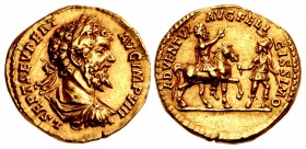 Septimius Severus. AD 193-211. AV Aureus (20mm, 7.23 g, 12h). Rome mint. Struck AD 196-197.
