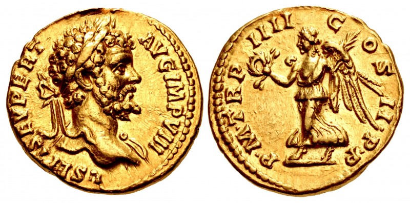 Septimius Severus. AD 193-211. AV Aureus (20mm, 7.10 g, 12h). Rome mint. Struck ...