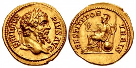 Septimius Severus. AD 193-211. AV Aureus (20mm, 7.57 g, 6h). Rome mint. Struck AD 201.